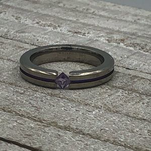 Titanium and Purple Stone Ring